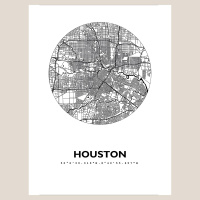 Houston Map Black & White