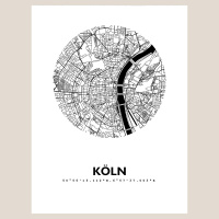 Köln Map Black & White
