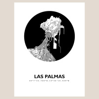 Las Palmas Map Black & White