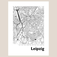 Leipzig Map Black & White