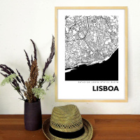 Lissabon Stadtkarte Eckig & Rund