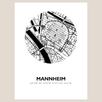 Mannheim Map Black & White