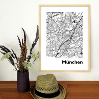 München Stadtkarte Eckig & Rund