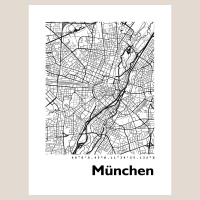 München Map Black & White