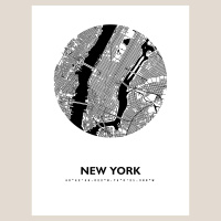New York Map Black & White