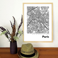 Paris Map Black & White