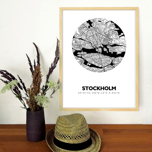 Stockholm Stadtkarte Eckig & Rund