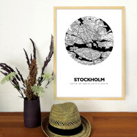 Stockholm Map Black & White
