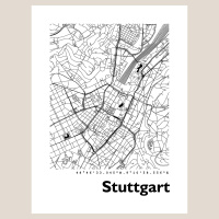 Stuttgart Map Black & White