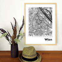 Wien Map Black & White