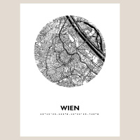 Wien Map Black & White
