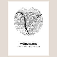 Würzburg Map Black & White
