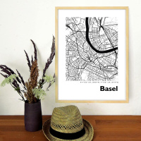 Basel Map Black & White