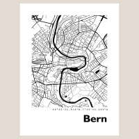 Bern Map Black & White