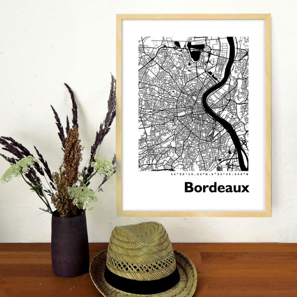 Bordeaux Stadtkarte Eckig & Rund