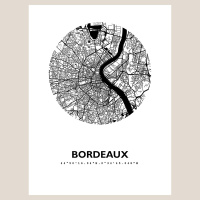 Bordeaux Map Black &amp; White