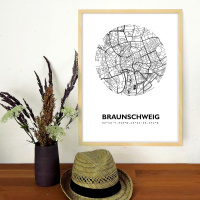 Braunschweig Stadtkarte Eckig &amp; Rund