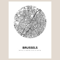 Brüssel Stadtkarte Eckig & Rund