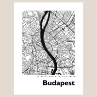 Budapest Map Black & White