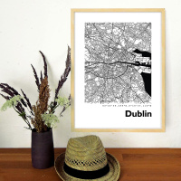 Dublin Map Black & White