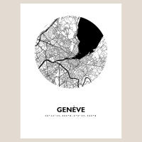 Genf Map Black & White