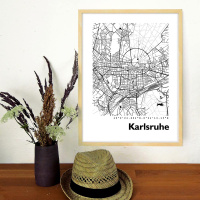 Karlsruhe Map Black & White