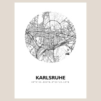 Karlsruhe Map Black & White