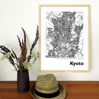 Kyoto Map Black & White