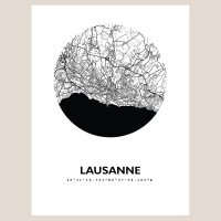Lausanne Map Black & White