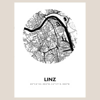 Linz Map Black &amp; White