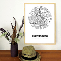 Luxemburg Map Black & White