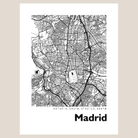 Madrid Map Black & White
