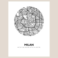 Mailand Map Black & White