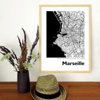 Marseille Map Black & White