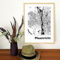 Maastricht Map Black & White