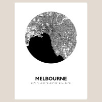 Melbourne Map Black & White