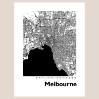 Melbourne Map Black & White