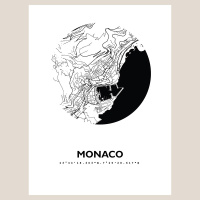 Monaco Map Black & White