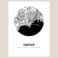 Neapel Map Black & White