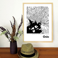 Oslo Map Black & White
