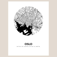 Oslo Map Black & White
