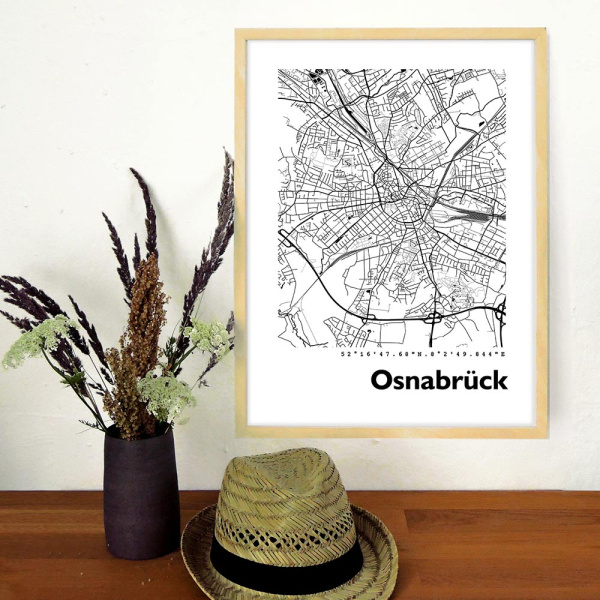 Osnabrueck Map Black & White