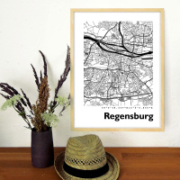 Regensburg Stadtkarte Eckig & Rund