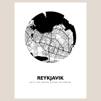 Reykjavik Map Black & White
