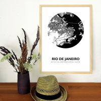 Rio de Janeiro Stadtkarte Eckig & Rund