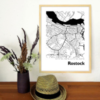 Rostock Map Black & White