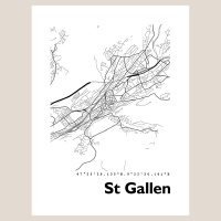 St Gallen Stadtkarte Eckig & Rund