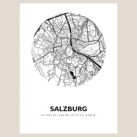 Salzburg Map Black & White