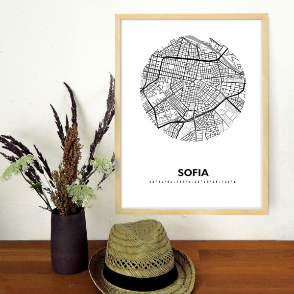 Sofia Stadtkarte Eckig & Rund