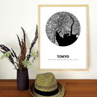 Tokyo Map Black & White